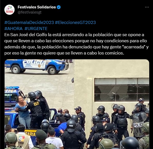 ELECCIONES EN GUATEMALA: ACARREADOS, EJERCITO Y HOMBRES ARMADOS EN LAS CALLES
